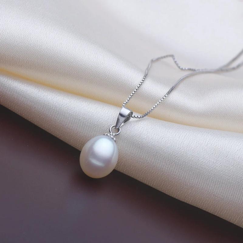 Freshwater Pearl Pendant Necklace 925 Sterling Silver Pretty Jewelry