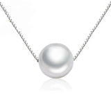 925 Silver Chain Pearl Ball Necklace Wedding Pearls Jewelry