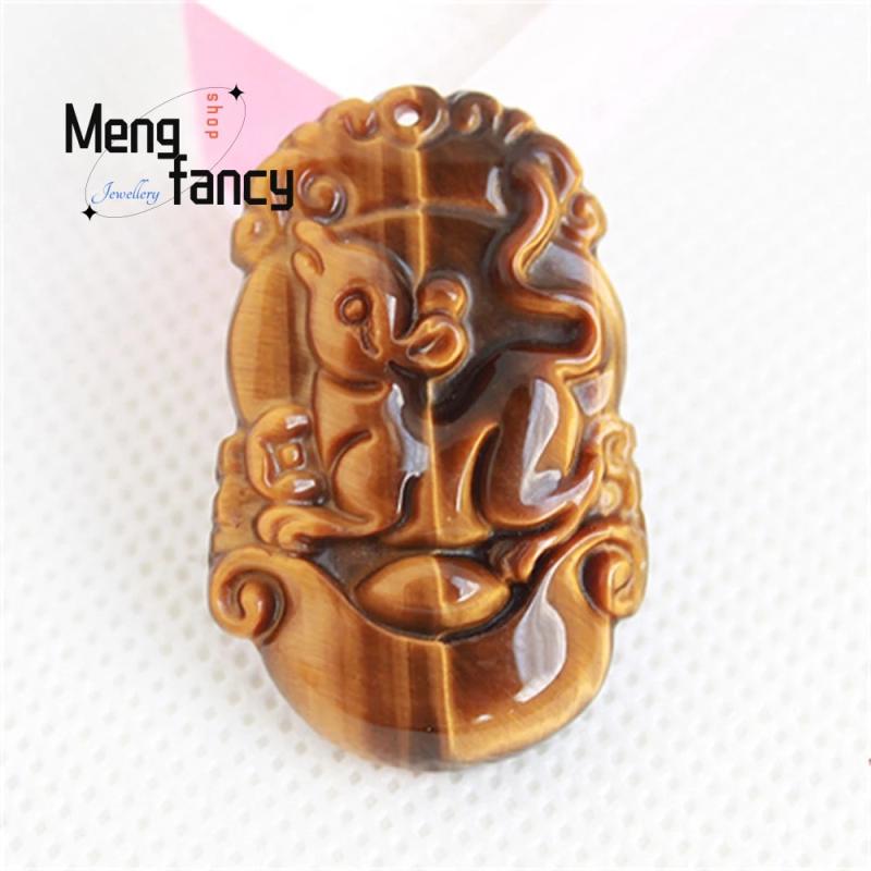 Tiger's Eye Zodiac Pendant Amulet Jewelry Handicraft Gift
