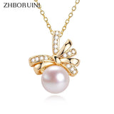 Freshwater Pearl Pendant Necklace 14k Plated Jewelry Gift