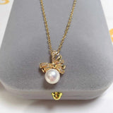 Freshwater Pearl Pendant Necklace 14k Plated Jewelry Gift