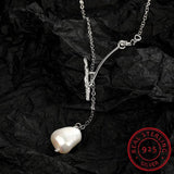 925 Silver Baroque Pearl Branch Pendant Necklace for Women