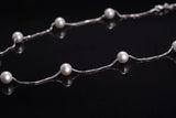925 Silver Needle Choker Necklace with 6mm Pearl Box Chain
