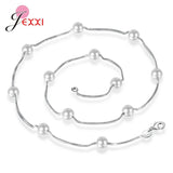 925 Silver Luster Pearl Choker Necklace Women Clavicle Chain Anti-Allergy