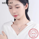 925 Silver Pearl Tassels Moon Pendant Necklace for Women