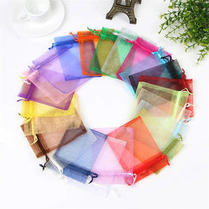 50Pcs Small Wedding Candy Organza Gift Bag Drawstring Pouch