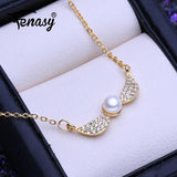 Freshwater Pearl Necklace Pendant Chain Wedding Jewelry