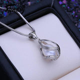 8-9mm Freshwater Pearl Pendant Silver Necklace Gift