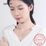 925 Silver Synthesis Pearl Tassel Moon Choker Necklace Birthday Gift