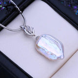 Baroque Pearl Necklace Silver Pendant Birthday Gift
