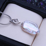 Baroque Pearl Necklace Silver Pendant Birthday Gift