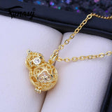 Freshwater Pearl Necklace Cage Pendant with Chain