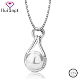 925 Silver Necklace with Pearl Zircon Pendant for Women