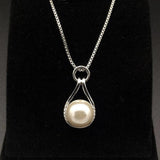 925 Silver Necklace with Pearl Zircon Pendant for Women