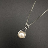 925 Silver Necklace with Pearl Zircon Pendant for Women