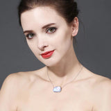 Baroque Pearl Pendant Necklace Silver Classic Birthday Gift