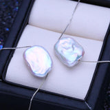 Baroque Pearl Pendant Necklace Silver Classic Birthday Gift