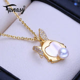 Freshwater Pearl Necklace Animal Pendant Chain Party Jewelry