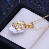 Large Baroque Pearl Pendant Necklaces For Women Flower Pendant Gift