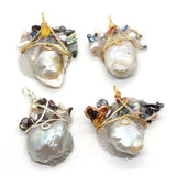 Freshwater Pearl Diamond Shaped Pendant DIY Necklace Accessory