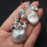 Freshwater Pearl Diamond Shaped Pendant DIY Necklace Accessory