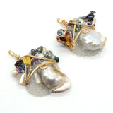 Freshwater Pearl Diamond Shaped Pendant DIY Necklace Accessory