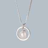 925 Silver Necklace Women Pearl Pendant Wedding Gift
