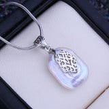Freshwater Baroque Pearl Necklace with Silver Flower Pendant