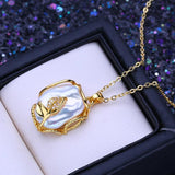 Big Baroque Pearl Pendant Necklace Flower Pendant Gift