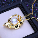 Freshwater Pearl Necklace Flower Pendant Chain Party Jewelry Gift