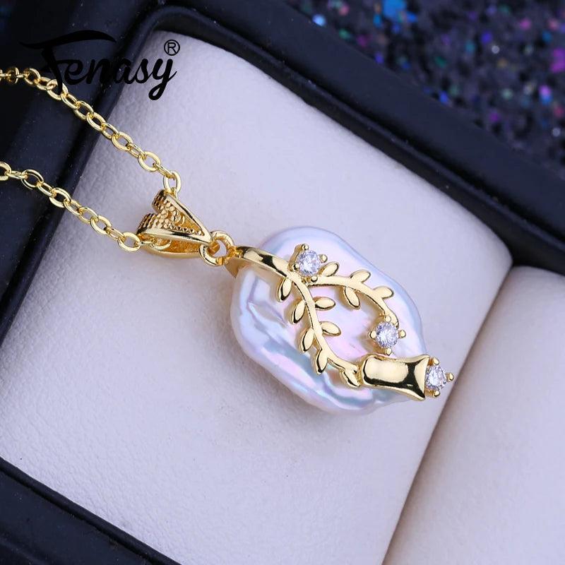 Large Baroque Pearl Pendant Necklace for Women