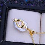 Large Baroque Pearl Pendant Necklace for Women