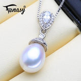 Freshwater Pearl Necklace 925 Sterling Silver Pendant