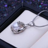 Baroque Pearl Necklace Bohemian Silver Pendant Gift