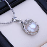 Baroque Pearl Necklace Bohemian Silver Pendant Gift