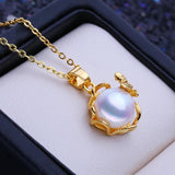 Freshwater Pearl Necklace Flower Pendant Jewelry Gift