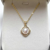 ZHBORUIN Square Pearl Pendant 100% Real Natural Pearl Necklace