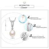 925 Silver Necklace Pendant 8-9mm Freshwater Pearl Jewelry