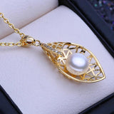 Freshwater Pearl Necklaces Flower Pendant Chain Party Jewelry