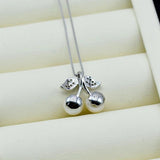 Natural Pearl Cherry Shape Silver Pendant Necklace for Girls