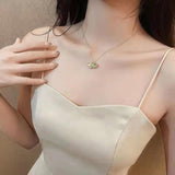 Natural Freshwater Pearl Shell Pendant Necklace, Retro Women's Gift