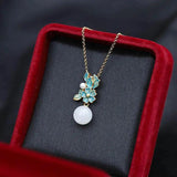 Hetian Jade Female Pendant 925 Silver Pearl Necklace