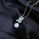 Hetian Jade Female Pendant 925 Silver Pearl Necklace