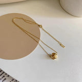 Golden Rhombus Cross Circular Bead Pendant Necklace for Women