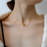 Golden Rhombus Cross Circular Bead Pendant Necklace for Women