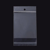 200pcs Transparent Hanging Hole Plastic Bags Self-adhesive Packaging Bags