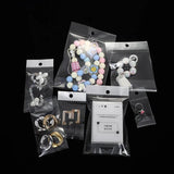 200pcs Transparent Hanging Hole Plastic Bags Self-adhesive Packaging Bags