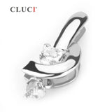 925 Silver Geometric Charm Zircon Pearl Pendant Mounting SP130SB