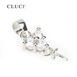 925 Silver Pearl Zircon Pendant Charm SP051SB