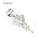 925 Silver Pearl Zircon Pendant Charm SP051SB